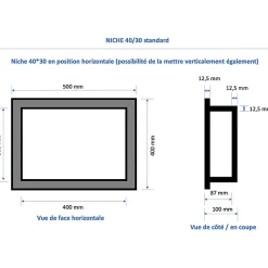 U-tile Lot de 2 niches de douche à carreler - formats intérieurs 40 x 40 cm - 9 cm de profondeur* Niche De Salle De Bains