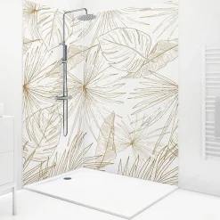 99Deco Lot de 2 panneaux de douche en PVC (90x220 & 120x220 cm) + profilés blanc - Lamnar Kola* Panneau Mural De Salle De Bains