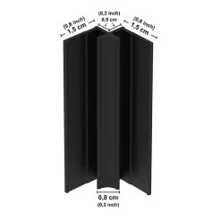 99Deco Lot de 2 panneaux de douche en PVC (90x220 & 120x220 cm) + profilés noir - effet bois - Japandi - Marron et noir