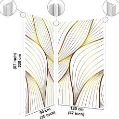 99Deco Lot de 2 panneaux de douche en PVC (90x220 & 120x220 cm) + profilés blanc - Sotma - Blanc et doré* Panneau Mural De Salle De Bains