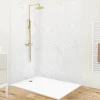 99Deco Lot de 2 panneaux de douche en PVC (90x220 & 120x220 cm) + profilés blanc - Effet Marbre clair