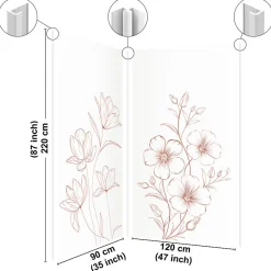 99Deco Lot de 2 panneaux de douche en aluminium (90x220 & 120x220 cm) + profilés blanc - Charme - Terracotta