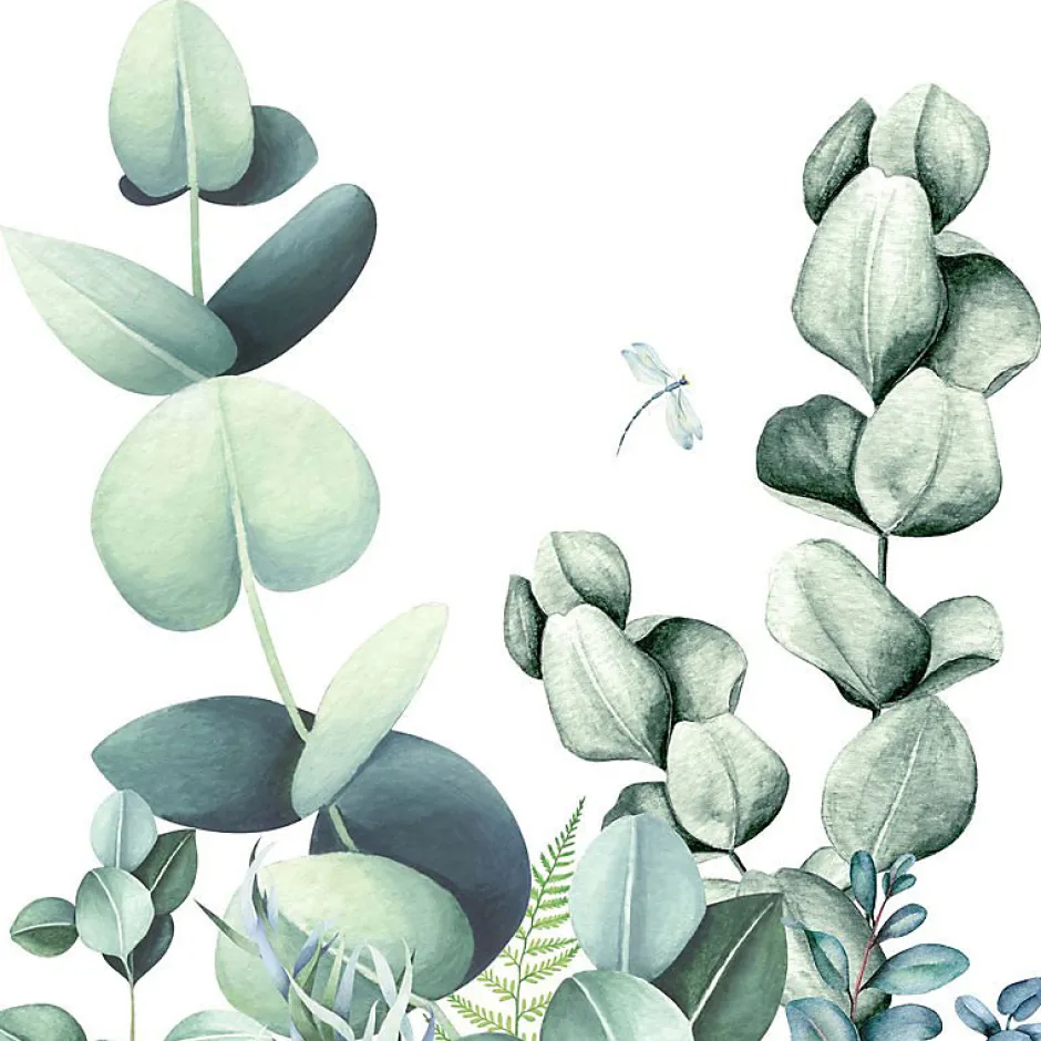 99Deco Lot de 2 panneaux de douche en aluminium (90x220 & 120x220 cm) + profilés blanc - Motif végétal - Vert et Blanc - Quiétude* Panneau Mural De Salle De Bains