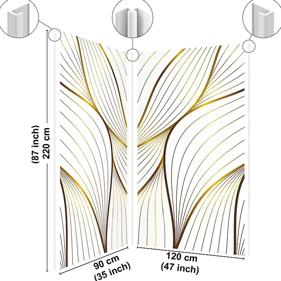 99Deco Lot de 2 panneaux de douche en aluminium (90x220 & 120x220 cm) + profilés blanc - Sotma - Blanc et doré