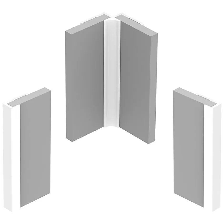 99Deco Lot de 2 panneaux de douche en aluminium (90x220 & 120x220 cm) + profilés blanc - Sotma - Blanc et doré