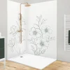 99Deco Lot de 2 panneaux de douche en PVC (90x220 & 120x220 cm) + profilés blanc - Charme - Vert* Panneau Mural De Salle De Bains