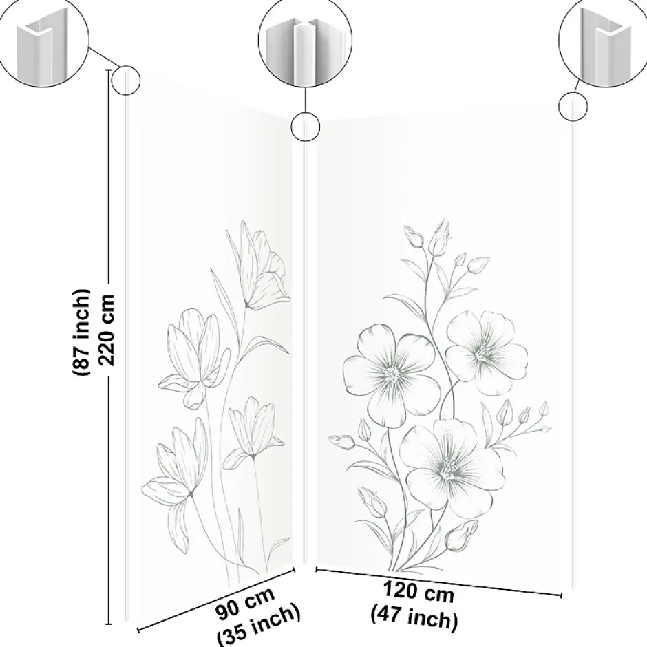 99Deco Lot de 2 panneaux de douche en PVC (90x220 & 120x220 cm) + profilés blanc - Charme - Vert* Panneau Mural De Salle De Bains