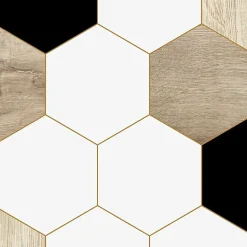 99Deco Lot de 2 panneaux de douche en aluminium (90x220 & 120x220 cm) + profilés blanc - Mix Hexa - Multicolore