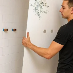 99Deco Lot de 2 panneaux de douche en PVC (90x220 & 120x220 cm) + profilés blanc - Flowers in Rain - Multicolore* Panneau Mural De Salle De Bains