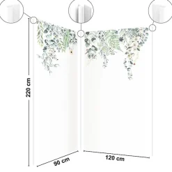 99Deco Lot de 2 panneaux de douche en PVC (90x220 & 120x220 cm) + profilés blanc - Flowers in Rain - Multicolore* Panneau Mural De Salle De Bains
