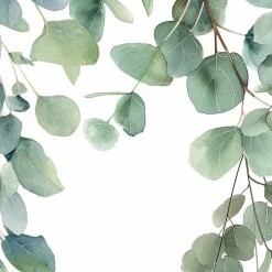 99Deco Lot de 2 panneaux de douche en PVC (90x220 & 120x220 cm) + profilés blanc - Eucalyptus in Rain - Multicolore