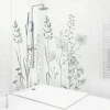 99Deco Lot de 2 panneaux de douche en aluminium (90x220 & 120x220 cm) + profilés blanc - Vegetalist - Vert* Panneau Mural De Salle De Bains