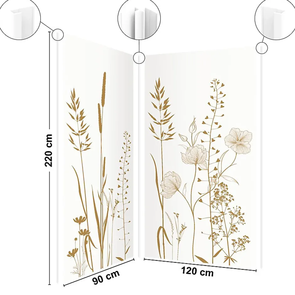 99Deco Lot de 2 panneaux de douche en aluminium (90x220 & 120x220 cm) + profilés blanc - Vegetalist - Vert* Panneau Mural De Salle De Bains
