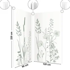 99Deco Lot de 2 panneaux de douche en aluminium (90x220 & 120x220 cm) + profilés blanc - Vegetalist - Vert* Panneau Mural De Salle De Bains