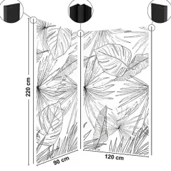 99Deco Lot de 2 panneaux de douche en PVC (90x220 & 120x220 cm) + profilés noir - Lamnar - Noir