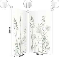 99Deco Lot de 2 panneaux de douche en aluminium (90x220 & 120x220 cm) + profilés blanc - Vegetalist - Marron
