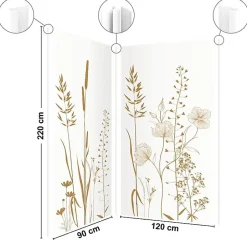 99Deco Lot de 2 panneaux de douche en aluminium (90x220 & 120x220 cm) + profilés blanc - Vegetalist - Marron