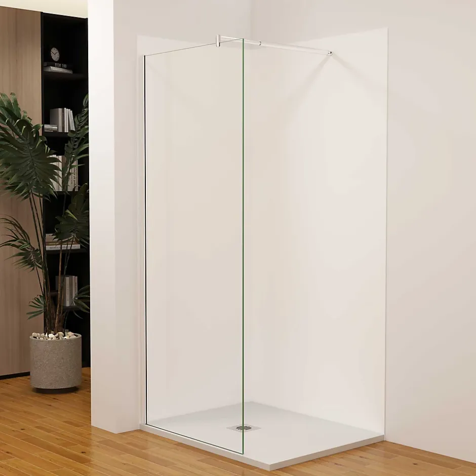 AICA Sanitaire Lot de 2 panneaux muraux de douche blanc mural aluminium avec 3 profiles - L.100 x L.120 x H.210 cm - Étanche,facile à nettoyer
