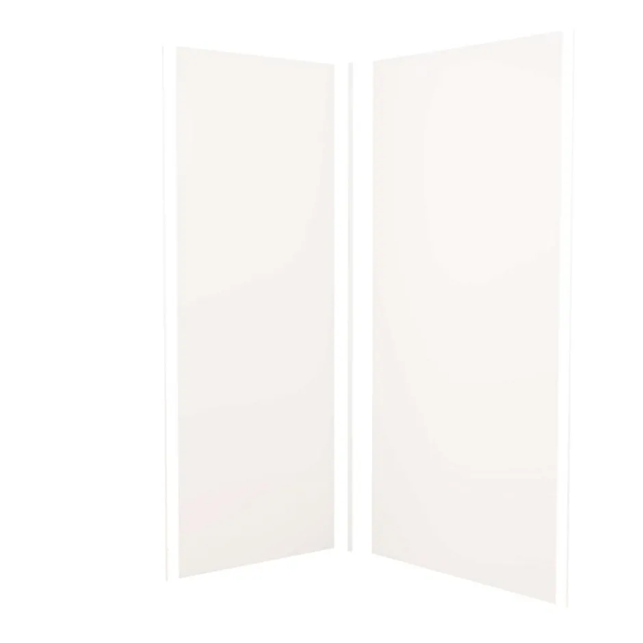 AICA Sanitaire Lot de 2 panneaux muraux de douche blanc mural aluminium avec 3 profiles - L.40 x L.90 x H.210 cm - Étanche,facile à nettoyer* Panneau Mural De Salle De Bains