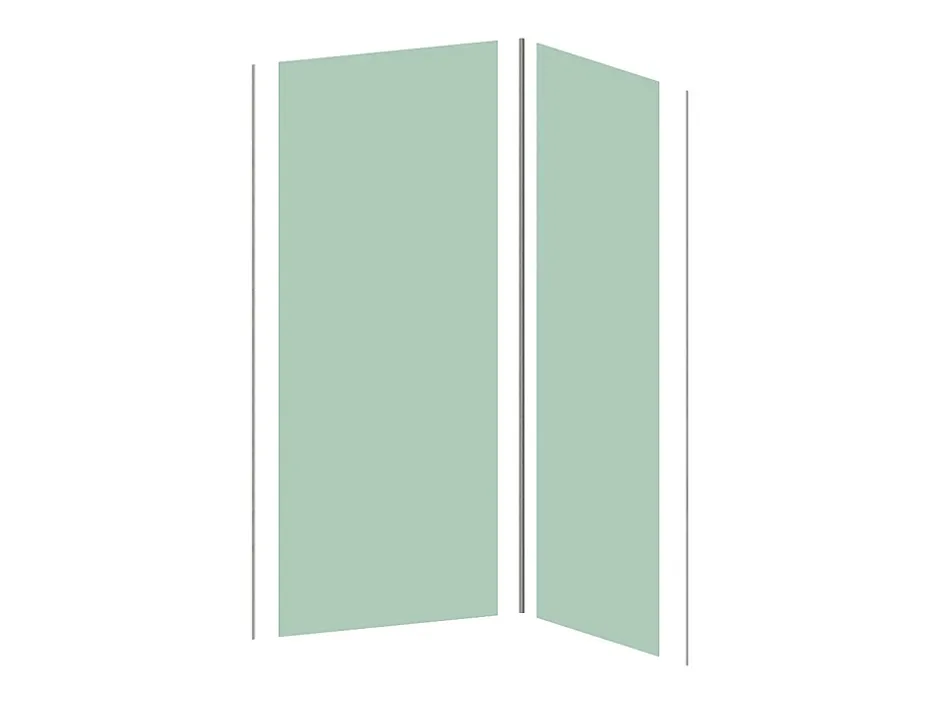 Vente-unique Lot de 2 panneaux muraux de douche vert clair en aluminium avec profilés - L90 x L120 x H210 cm - ITZIAR* Panneau Mural De Salle De Bains