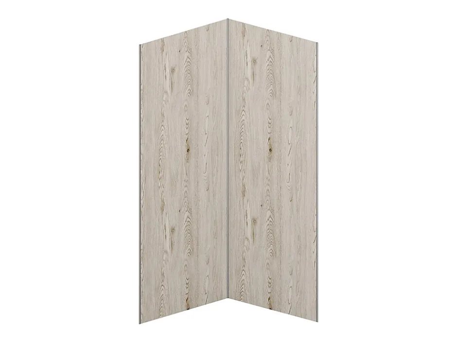 Vente-unique Lot de 2 panneaux muraux de douche effet bois clair en aluminium avec profilés - 2 x L90 x H210 cm- ENEKO