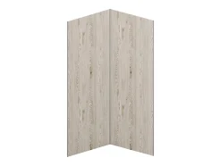 Vente-unique Lot de 2 panneaux muraux de douche effet bois clair en aluminium avec profilés - 2 x L90 x H210 cm- ENEKO