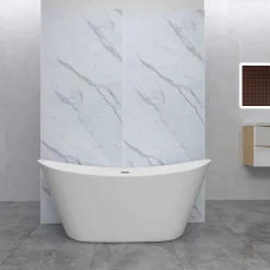 AICA Sanitaire Lot de 2 panneaux muraux de douche effet Marbre en Aluminium avec 1 profilés,L100xL90xH210 cm ,Protection murale,Antimoisissure* Panneau Mural De Salle De Bains