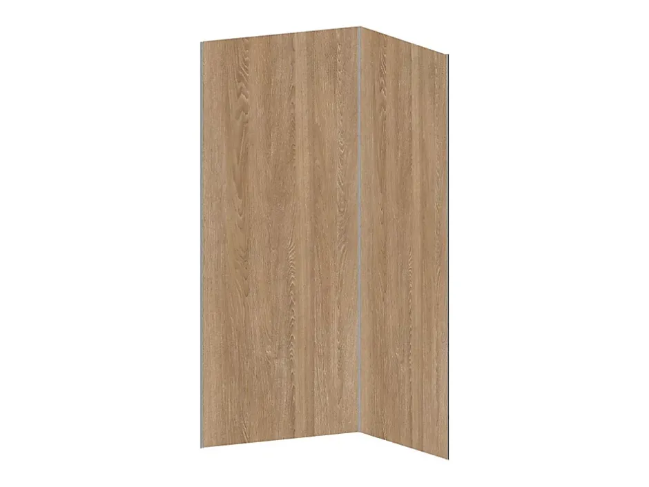 Vente-unique Lot de 2 panneaux muraux de douche effet bois en aluminium avec profilés - L90 x L120 x H210 cm - ENEKO* Panneau Mural De Salle De Bains
