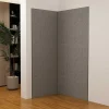 AICA Sanitaire Lot de 2 panneaux muraux de douche gris mural aluminium avec 3 profiles - L.90 x L.90 x H.210 cm - facile à nettoyer* Panneau Mural De Salle De Bains