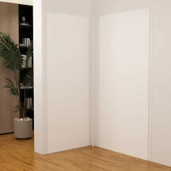 AICA Sanitaire Lot de 2 panneaux muraux de douche blanc mural aluminium avec 3 profiles - L.80 x L.90 x H.210 cm - Étanche,facile à nettoyer* Panneau Mural De Salle De Bains