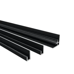 AICA Sanitaire Lot de 2 panneaux muraux de douche Noir mural aluminium avec 3 profiles - L.90 x L.120 x H.210 cm - durable et facile à nettoyer