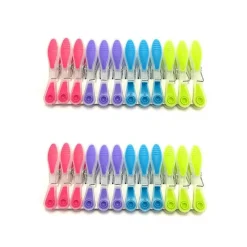 MSV Lot de 144 pinces à linge bimatière