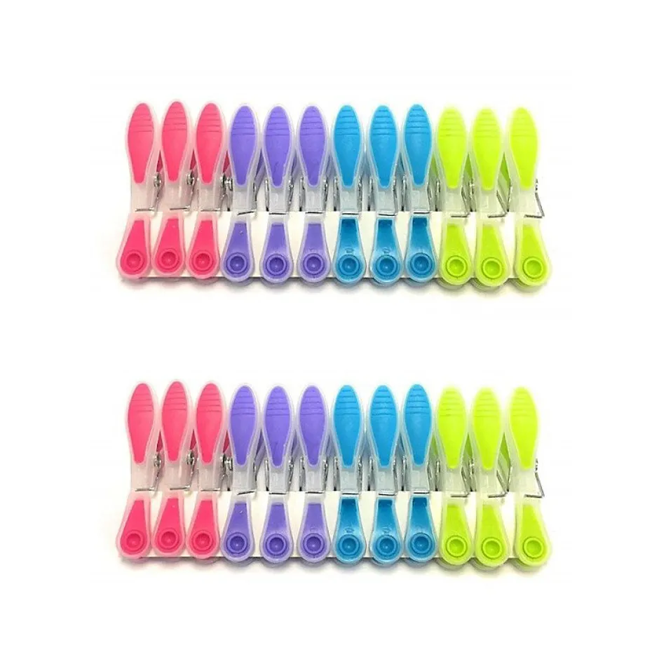 MSV Lot de 144 pinces à linge bimatière