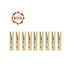 MSV Lot de 24 pinces à linge Bois