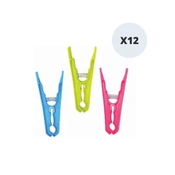 MSV Lot de 12 Pinces à linge 9cm Couleurs assorties