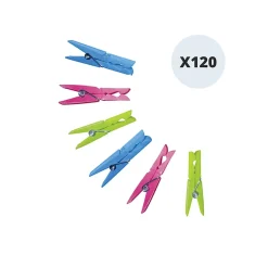 MSV Lot de 120 pinces à linge plastique
