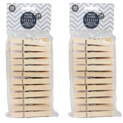 Lot de 48 pinces à linge en bois