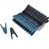 Paris Prix Lot de 24 Pinces à Linge "Rondes" 8cm Anthracite & Bleu Paon* Etendoir À Linge