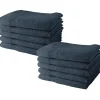 Todays Tools Lot de 10 serviettes de Toilette TODAY 50x90 cm 100% Coton - Denim