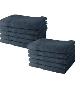 Todays Tools Lot de 10 serviettes de Toilette TODAY 50x90 cm 100% Coton - Denim