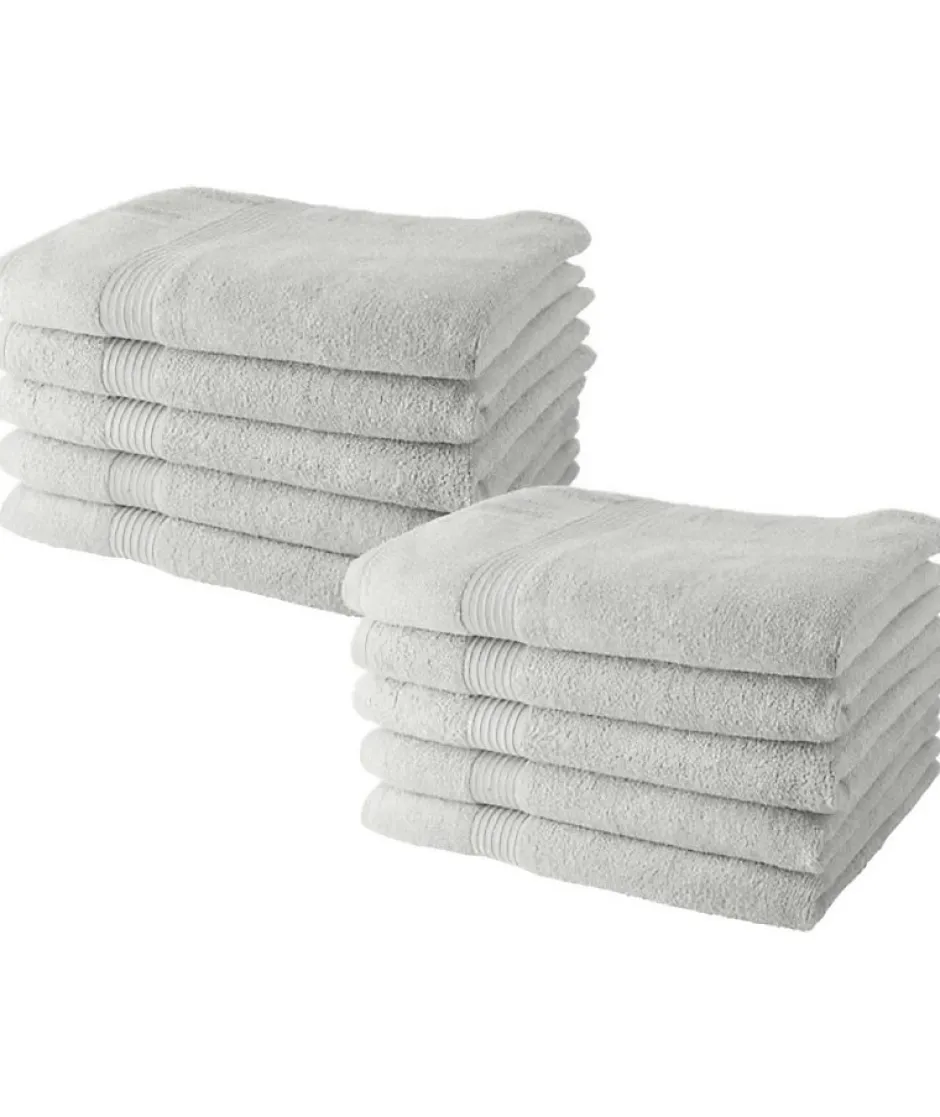 Todays Tools Lot de 10 serviettes de Toilette TODAY 50x90 cm 100% Coton - Craie
