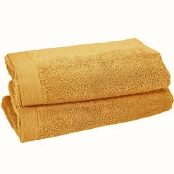 Sensei Maison Lot de 2 serviettes de toilette 500 g/m² Caramel 50x90 cm STUDIO
