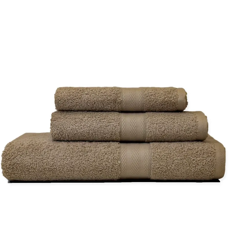 Kiamami Valentina Lot De 3 Serviettes De Toilette Coordonnées En Coton Éponge De Couleur Noisette, De Tailles Différentes* Serviette De Bain