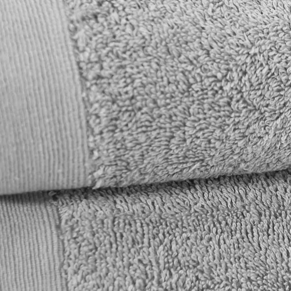 Sensei Maison Lot de 2 serviettes de toilette 500 g/m² Gris Perle 50x90 cm STUDIO
