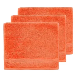 Sensei Maison Lot de 3 serviettes invité 550 g/m² Corail 30x50 cm LUXURY* Serviette De Toilette