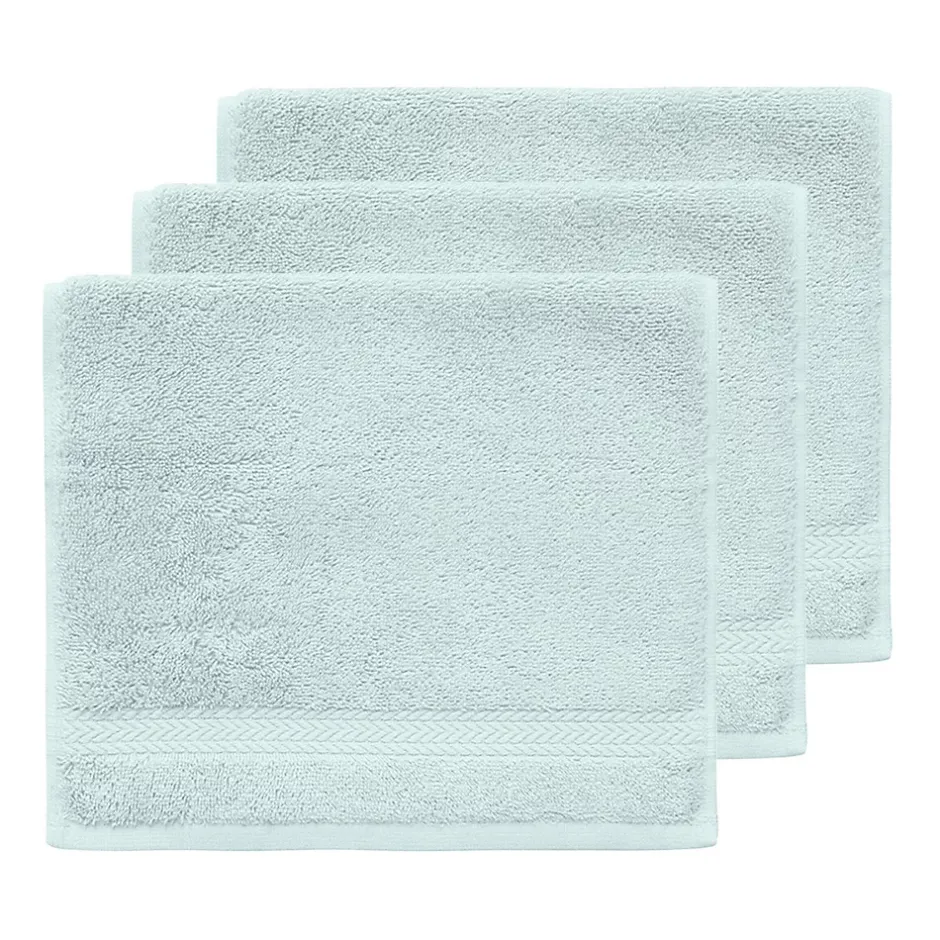 Sensei Maison Lot de 3 serviettes invité 550 g/m² Bleu Arctic 30x50 cm LUXURY* Serviette De Toilette