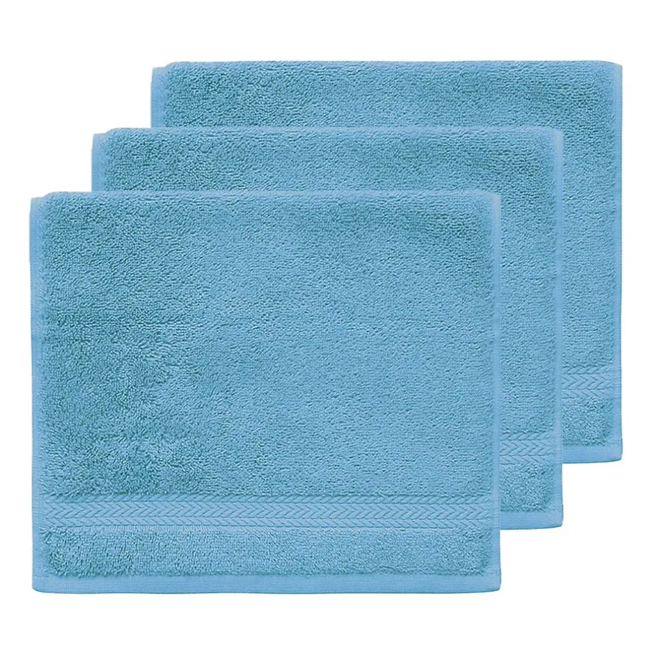 Sensei Maison Lot de 3 serviettes invité 550 g/m² Cobalt 30x50 cm LUXURY