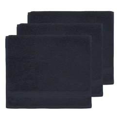 Sensei Maison Lot de 3 serviettes invité 550 g/m² Bleu Nuit 30x50 cm LUXURY