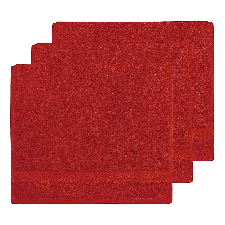 Sensei Maison Lot de 3 serviettes invité 550 g/m² Rubis 30x50 cm LUXURY* Serviette De Toilette