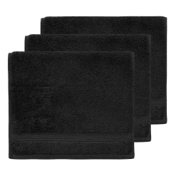 Sensei Maison Lot de 3 serviettes invité 550 g/m² Noir 30x50 cm LUXURY